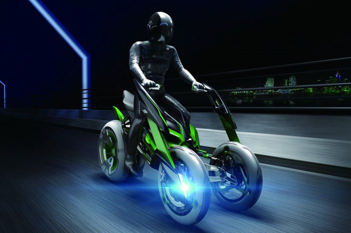 Kawasaki J - трехколесный мотоцикл с изменяемой посадкой водителя
