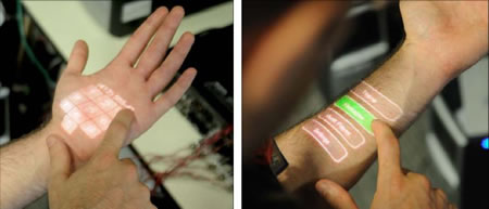 Skinput - устройство ввода/вывода на предплечии человека
